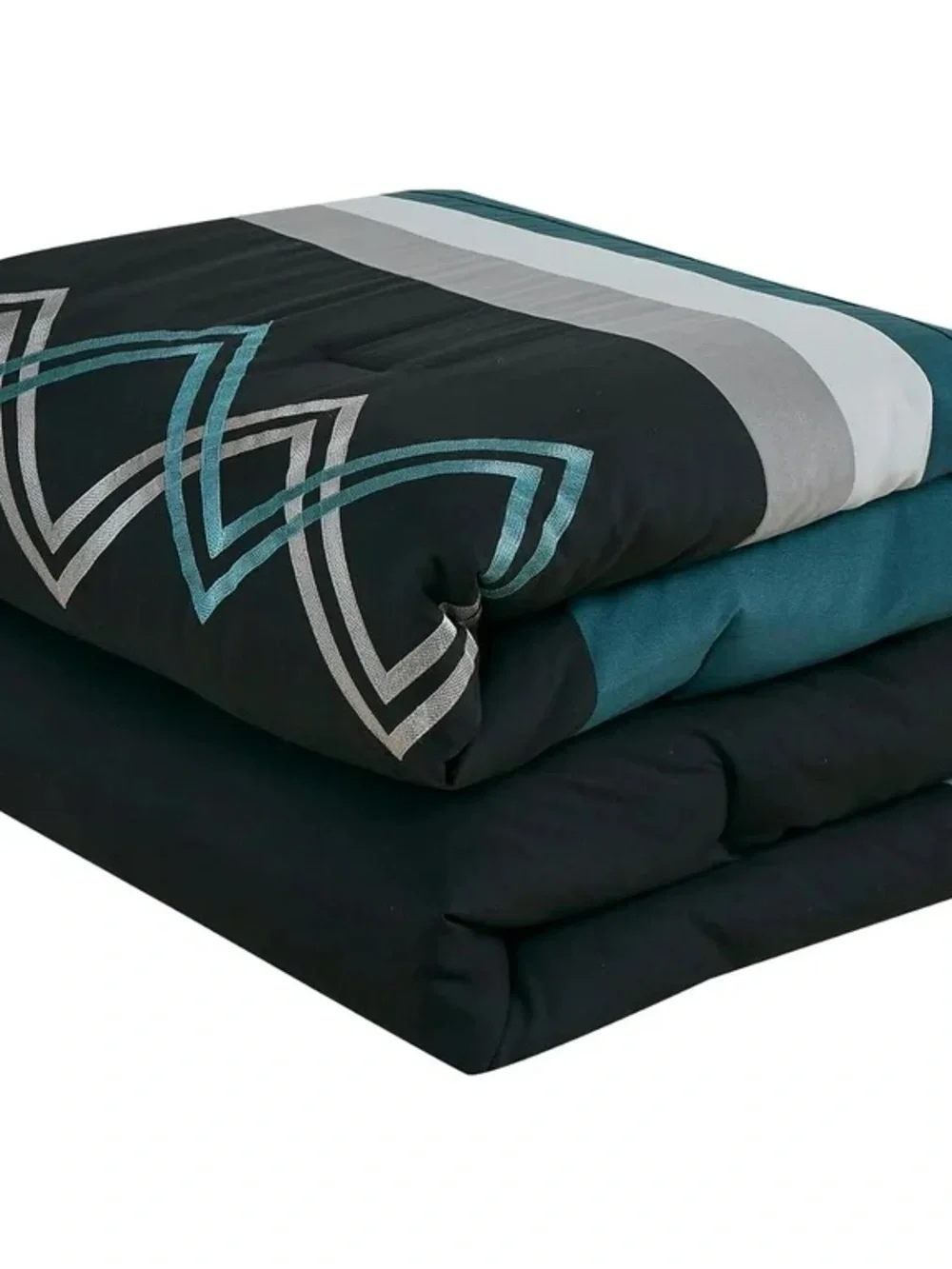 Teal and Gray Geometric Comforter Set - Home Bedding